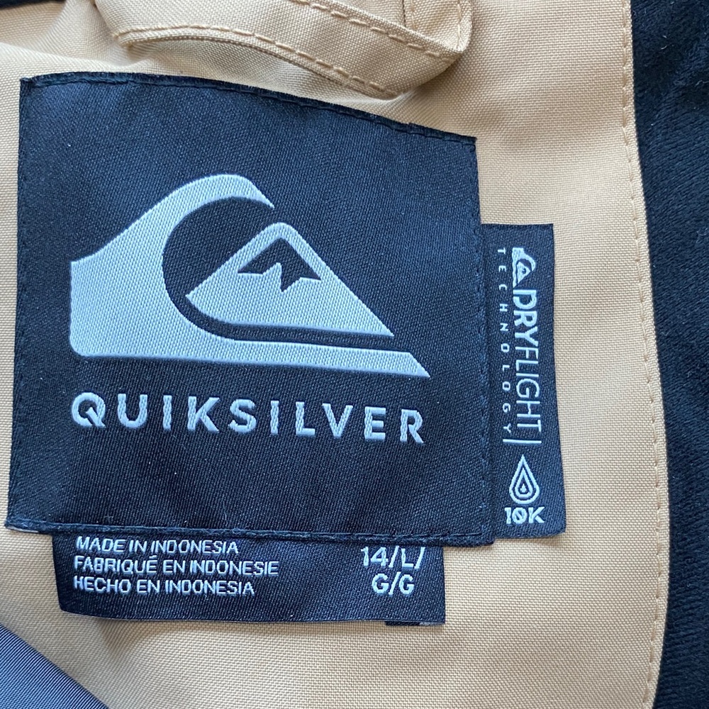 Quiksilver Tan Snowboard/Ski pants size 14 youth